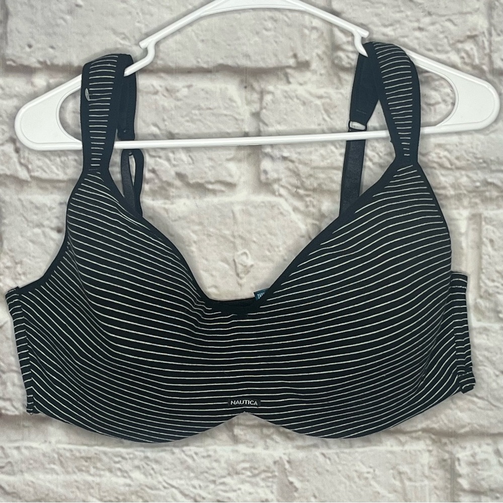 Nautica Underwire Bra Striped Black White Size 40DD